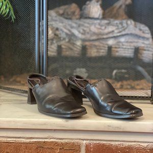 Dark Brown Donna Lawrence Sling Back Heels Size 7